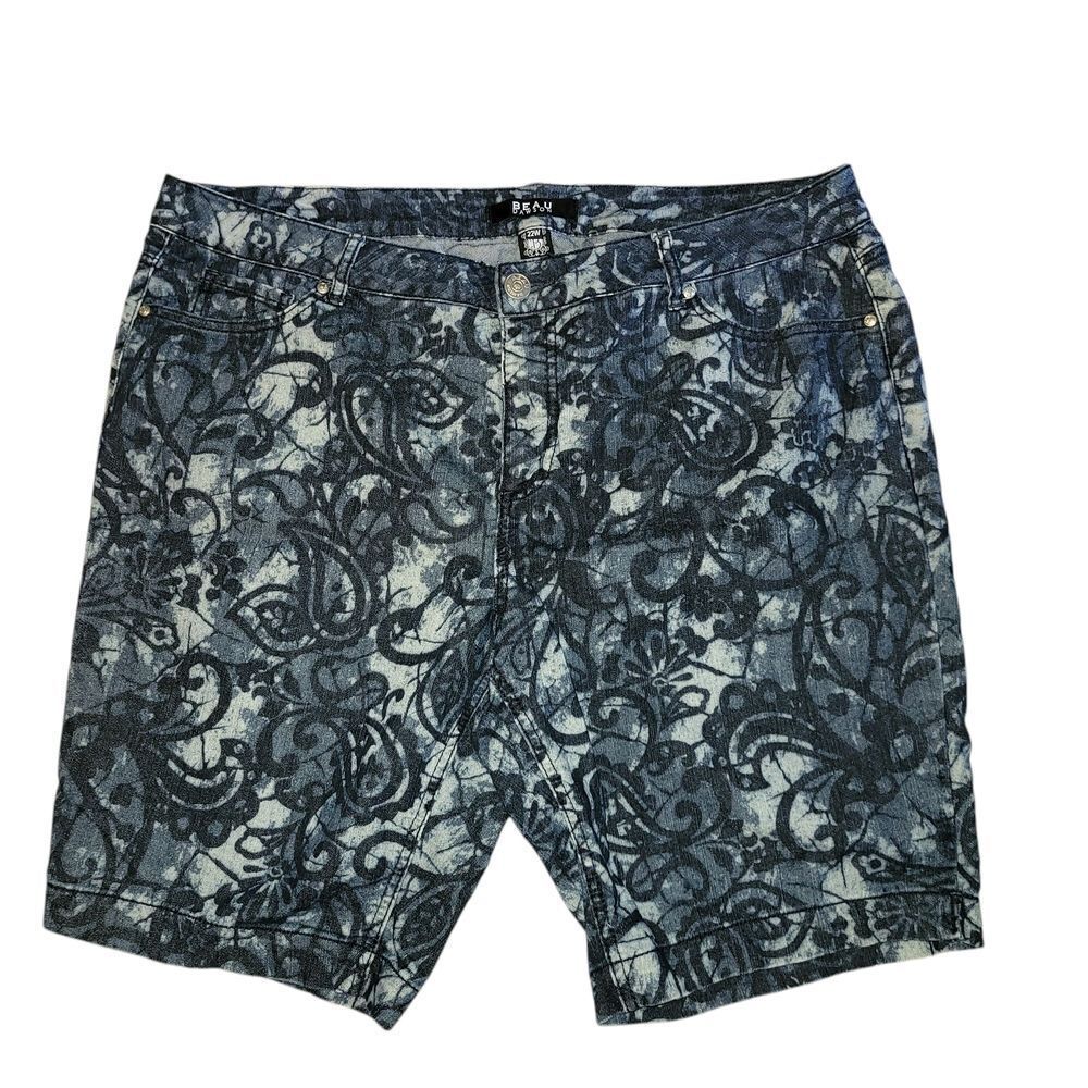 BEAU DAWSON STRETCH JEAN SHORTS SIZE 22 W